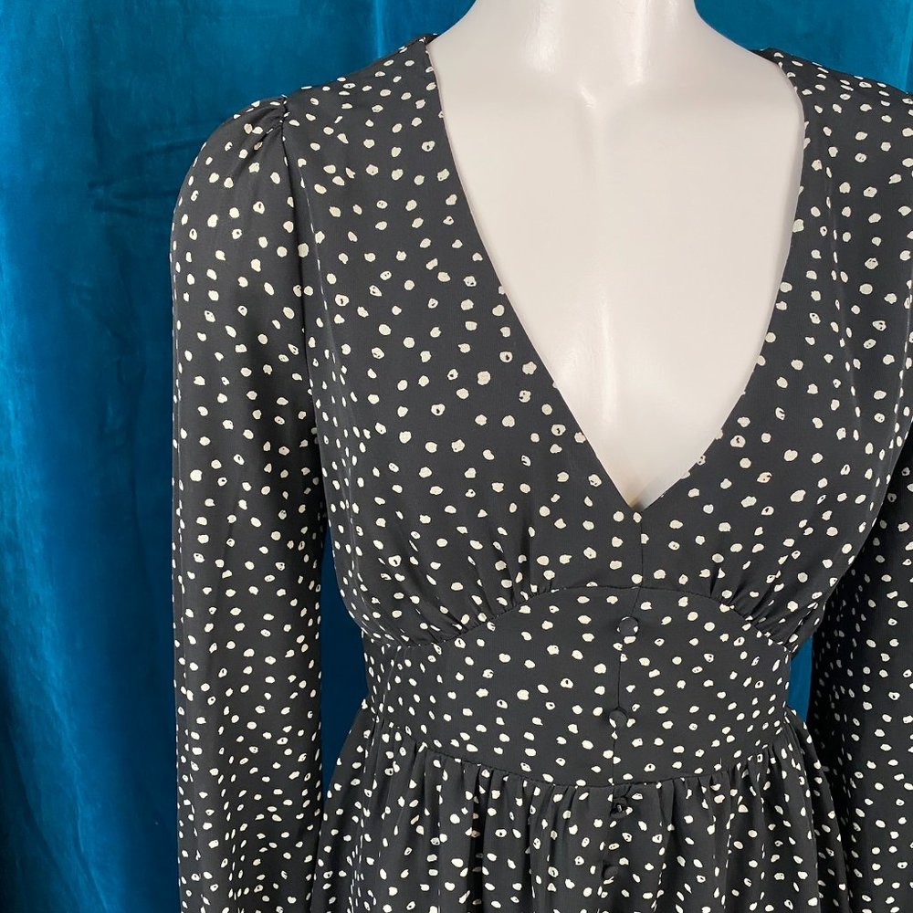 Wild Honey Long Sleeve Spot Me Mini Dress in Black - Picture 3 of 10